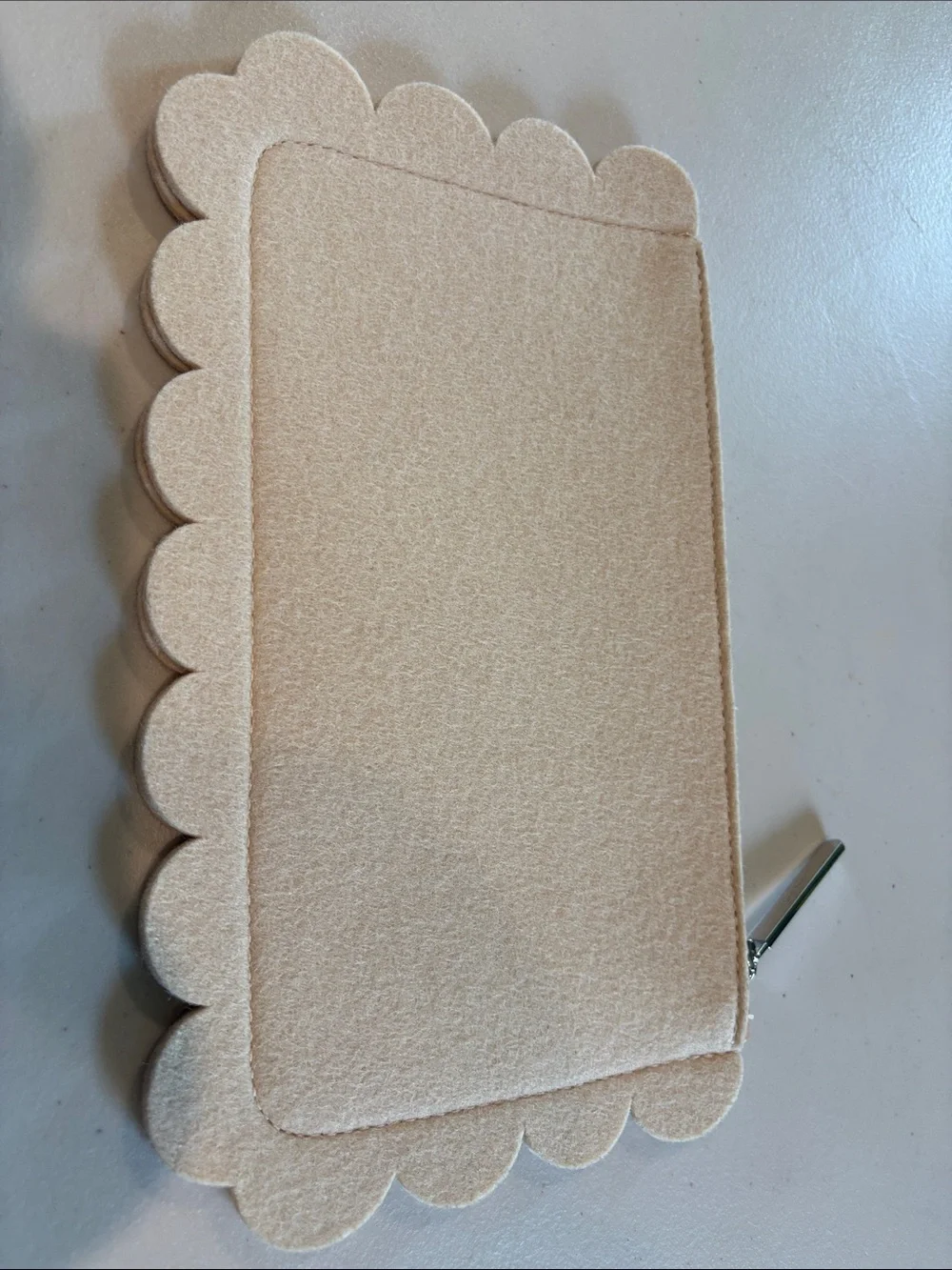 Graf Lantz - Deco Edge merino wool pouch, clutch, wristlet, handbag. Cream. NWOT